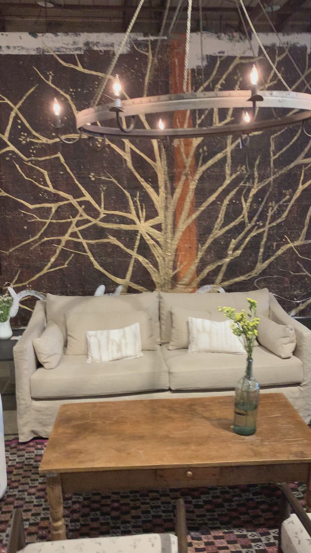 Load video: Rebecca sofa family in Brevard Burlap
