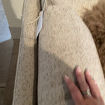 Seymour XL Sofa in Suing 270.010 Natural Fabric and Seal Walnut Finish