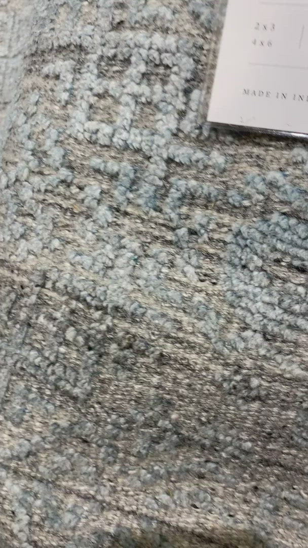Load video: The Idris Spa area rug from Loloi is meticulously hand-knotted of viscose and wool. You will love this rug because the rug is:  Perfect for entryways, living rooms, and bedrooms Easy to clean and maintain Gorgeous with the intricate pattern and patina Warms up any room with the high / low pile Hand-Knotted 70% Viscose | 30% Wool ID-03 Spa
