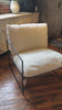 Similar to an Amethyst Favorite Alvar Chair, this Allison Occasional Chair - Faux Skin is textured and beautiful. The thin, matte black metal frame elevates the space for any bedroom, living room, or other space.  Faux Sheepskin Fabric with Black Metal Natural Faux Sheepskin Upholstery with Matte Black Metal 