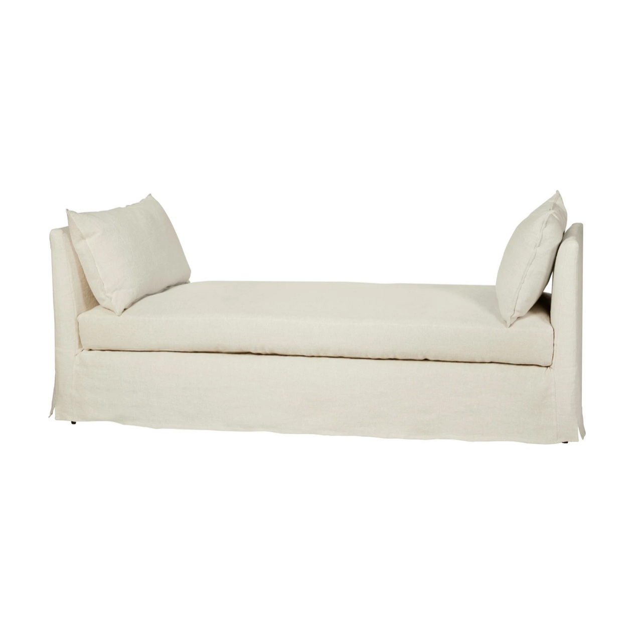 The April Daybed by Cisco Brothers is one of our favorite, most versatile pieces for any room in your home. Photographed in Brevard Birch and Otis White.   Overall size: 82"w x 31"d x 29"h