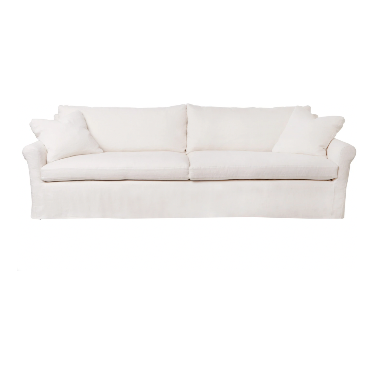 This is not your traditional roll-arm sofa. The Beverly Sofa from Cisco Brothers has a scaled-down roll arm for a more subtle style, allowing it to fit comfortably with any living room ensemble. Shown in fabric Brevard Ivory.  All pieces are priced with a feather cloud package unless otherwise noted.   Overall dimensions: 96"w x 41"d x 32"h
