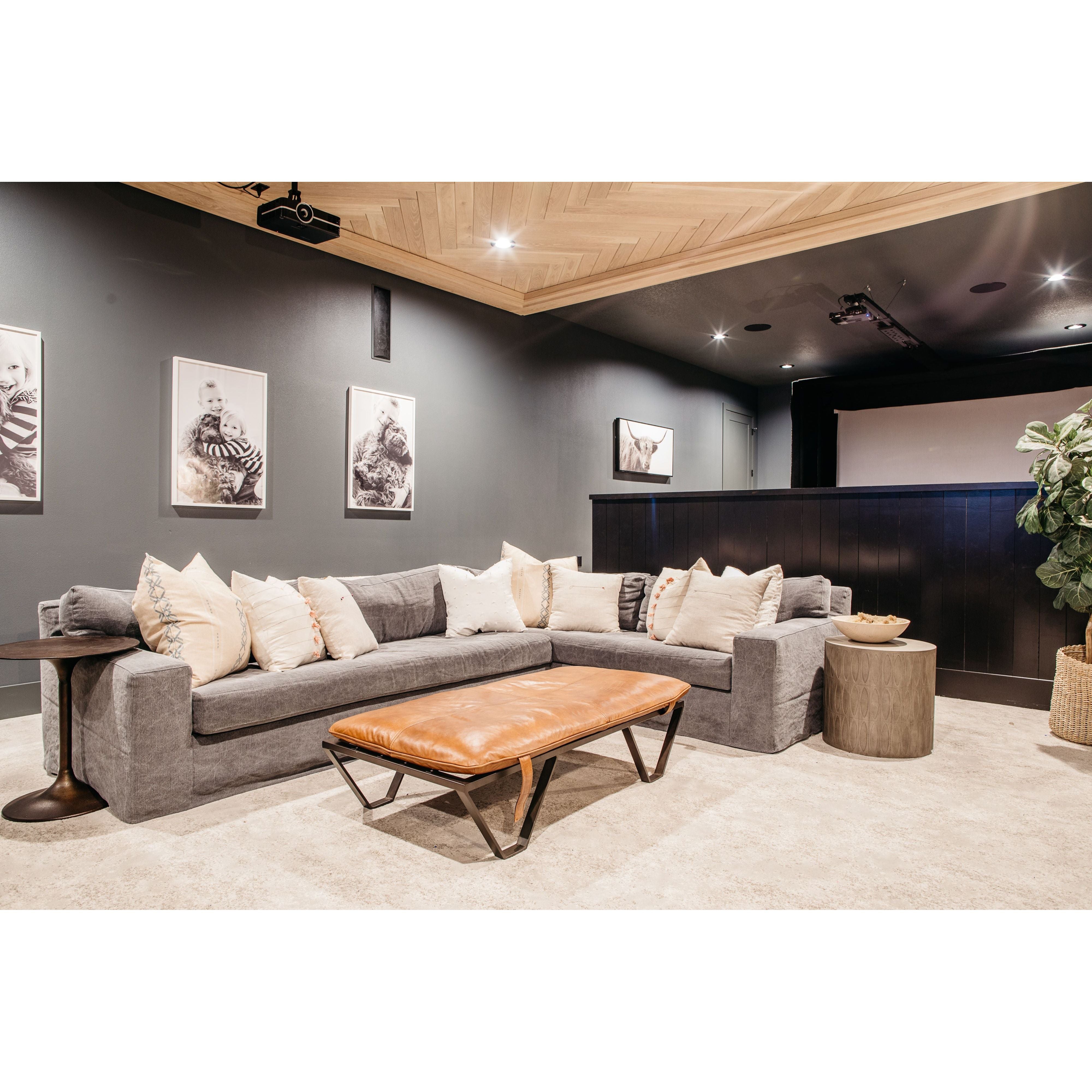 With its streamlined silhouette and strong, angular lines the Loft 2 Arm Sectional by Cisco Brothers is classic without being too traditional. It has a modern essence and elegance that lends inviting appeal to your living room. Dim the lights, and settle down with the family for an entertaining night in. Photographed in Naoki Hemp (discountinued). Shown as a Left Arm Facing Sectional. 