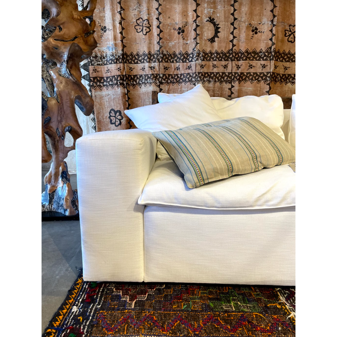 Loft 84" Sofa: 84"w x 40"d x 29"hSitting Space: 66"w x 25"dSeat Height: 20"hArm Height: 22"hWeight: 186 lbs Amethyst Home provides interior design, new home construction design consulting, vintage area rugs, and lighting in the Washington metro area.