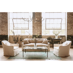 Add unique and modern lighting to a room with this Ramo Chandelier from Cisco Brothers. The curved arms add beautiful sight lines to the fixture and plenty of light.  Overall: 60”dia. 30.5"h Chain Length: 3' Canopy: 6"dia