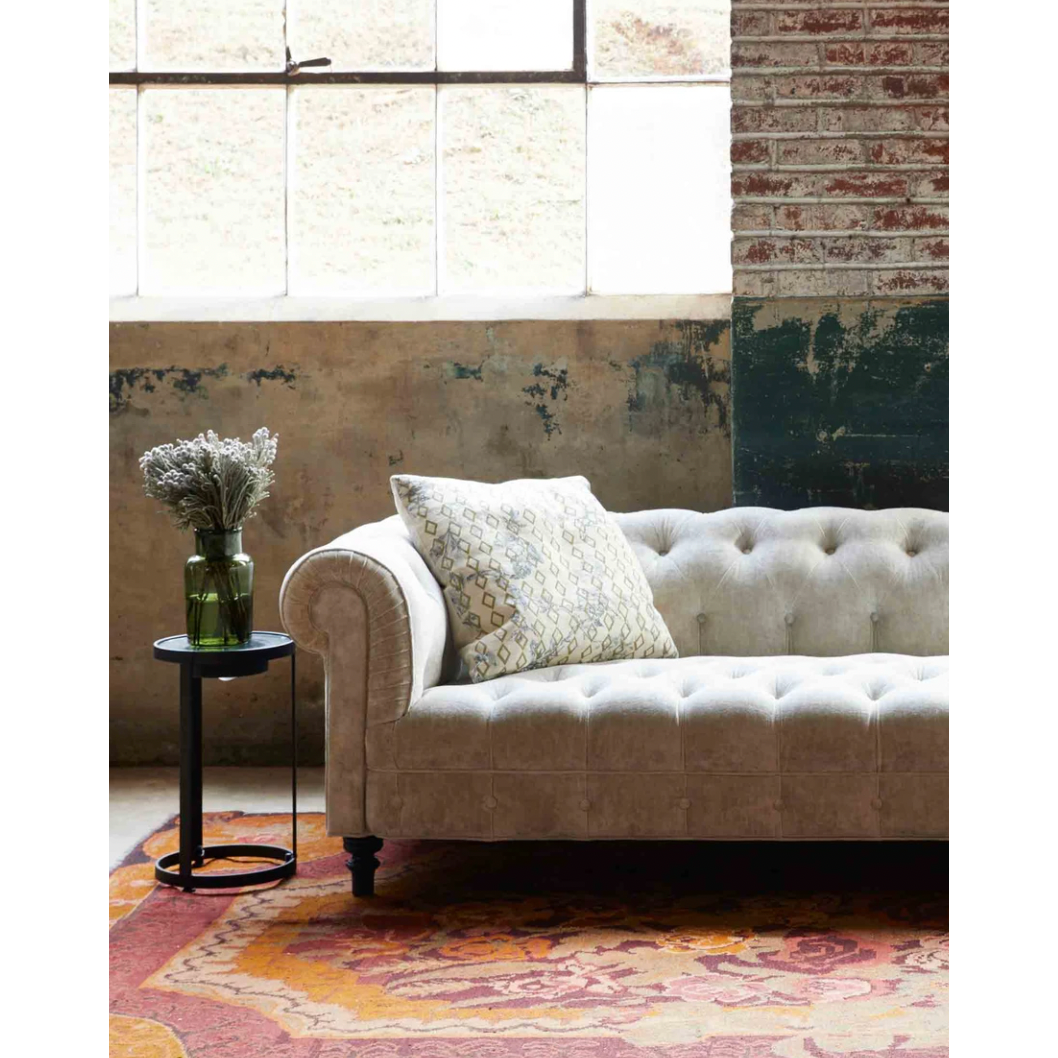This Brook Sofa - John Derian by Cisco Home is traditional and inviting. A large, comfortable sofa to gather the whole family around for years to come.  Overall: 98"w x 38"d x 27"h