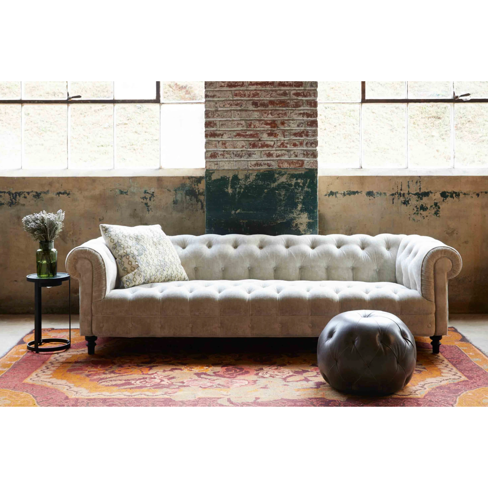 This Brook Sofa - John Derian by Cisco Home is traditional and inviting. A large, comfortable sofa to gather the whole family around for years to come.  Overall: 98"w x 38"d x 27"h