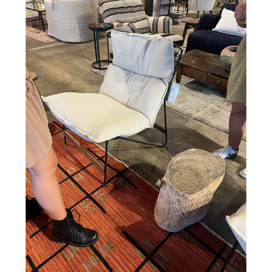 The Davis Chair by Cisco Home has a relaxed vibe, with a channeled cushion that’s perfect for lounging. The metal base gives this piece an intriguing silhouette with a modernist symmetry. The Davis adds a contemporary flare to any space. Amethyst Home provides interior design, new home construction design consulting, vintage area rugs, and lighting in the Alpharetta metro area.