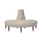 This JD Coin Half Upholstered Sofa by Cisco Home is an elegant statement in a foyer, striking in a master closet, or a perfect transition in living spaces. A nod to the glamour of old hotels with a fresh, modern perspective!  Overall: 60"w 30"d 39"h