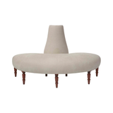 This JD Coin Half Upholstered Sofa by Cisco Home is an elegant statement in a foyer, striking in a master closet, or a perfect transition in living spaces. A nod to the glamour of old hotels with a fresh, modern perspective!  Overall: 60"w 30"d 39"h