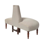 This JD Coin Half Upholstered Sofa by Cisco Home is an elegant statement in a foyer, striking in a master closet, or a perfect transition in living spaces. A nod to the glamour of old hotels with a fresh, modern perspective!  Overall: 60"w 30"d 39"h