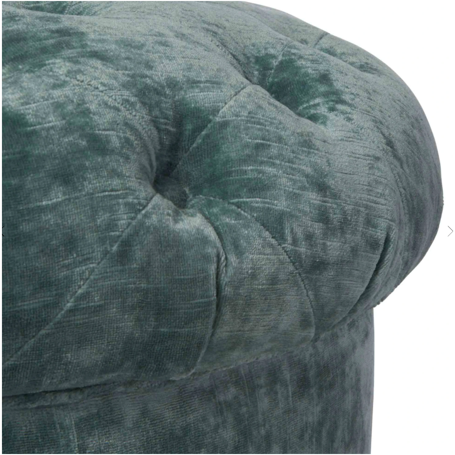 We love the versatility of this JD Mandarin Tuffet by Cisco Home. With rolling legs, this can be used as extra seating, a coffee table, or a side table! Amethyst Home provides interior design, new home construction design consulting, vintage area rugs, and lighting in the Des Moines metro area.