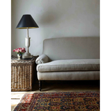 Featuring JD Meadow Sofa by Cisco Brothers at Amethyst Home. This Meadow Sofa - John Derian by Cisco Home features a clean bench seat and rolled arms. A crisp, comfortable piece to add to any living room or den area! 
Overall: 70"W x 36"H x 34"DSitting Space: 57"w x 22"dSeat Height: 20"hArm Height: 22"hWeight: 125lbsLeg: 10"h.  Amethyst Home provides interior design, new home construction design consulting, vintage area rugs, and lighting in the Calabasas metro area.