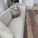 We love the dramatic channeling, for trend-forward texture and sumptuous sit with this Augustine Dining Bench Pieces. Comfy and perfect for gathering the whole family. 