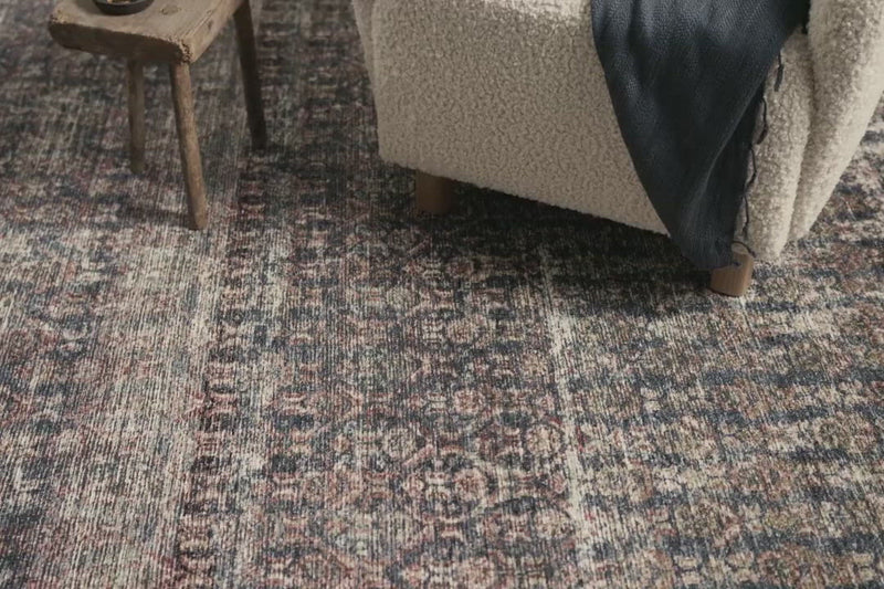 Touting richly saturated colors and a distressed pattern, the Billie Collection captures the look of a well-worn antique rug at a remarkable value. Reminiscent of one-of-a-kind rugs, this Amber Lewis x Loloi collection features random variations in color that render no two pieces exactly alike, creating up to 30% variance in color.  BIL-02 AL Ocean / Brick