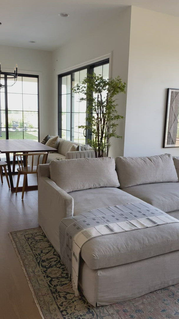 A modern, tailored sofa made with the right stuff -- the Louis 2 Piece Sectional by Cisco Brothers is a classic, updated silhouette that is stunning and comfortable.   Overall Dimensions: 121"w x 31"h x 68"d Seat Space: 81"w x 20"h x 54.5"d