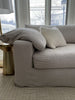 This Loft 3 Piece Sectional by Cisco Brothers is a movie night dream. With clean lines and a modern look, this is a center piece sectional for any living room or lounge area. Photographed in Denim White.   Loft 3pc Sectional: 169"W x 29"H x 96"D Seat Space: 150"W x 77"D