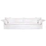 This cozy Donato Sofa from Cisco Brothers is our favorite!  As shown slipcovered in Mariet White 100% linen fabric.  97"w x 32"h x 41"d Seat Space: 85"w x 24"d x 16"h
