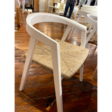 A new spin on the Hansen Dining Chair, we love how light and bright this Harlene Dining Chair is.  Oak Sea Grass White Stained Frame with Woven Sea Grass Seat