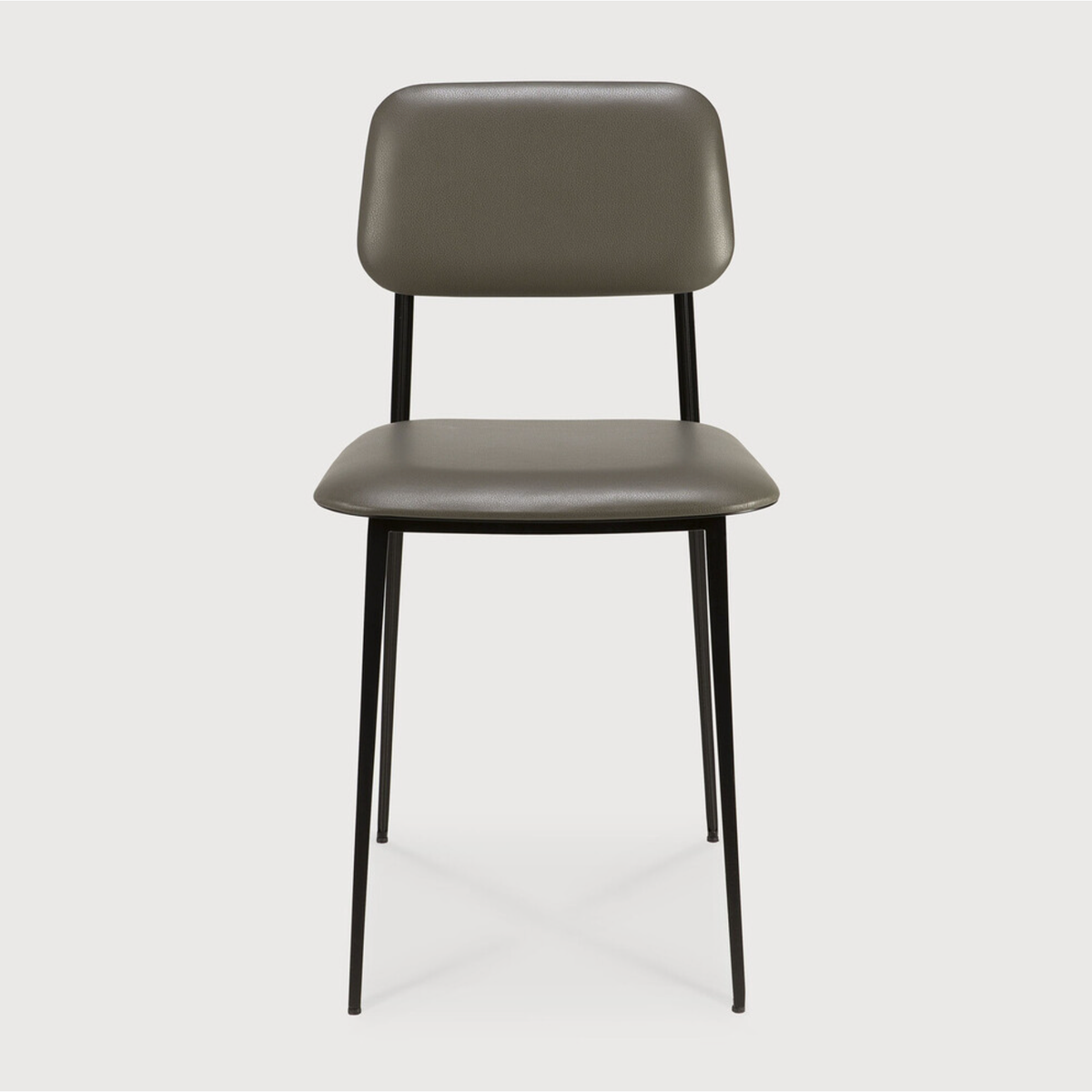 Chaise de salle à manger DC - Cuir vert olive | prêt pour l'expédition!