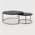Featuring Nesting Coffee Table Set - Charcoal by Ethnicraft at Amethyst Home. Featuring a heavy aged mirror surface, this Nesting Coffee Table Set - Charcoal brings a vintage look with a modern twist to any living room or lounge area. 
Dimensions: Table 1 - 36.5"w x 36.5"d x 16.5"h Table 2 - 24"w x 24"d x 14"hWeight: 58 lbs
Material: Mirror
For regular d.  Amethyst Home provides interior design, new home construction design consulting, vintage area rugs, and lighting in the Kansas City metro area.