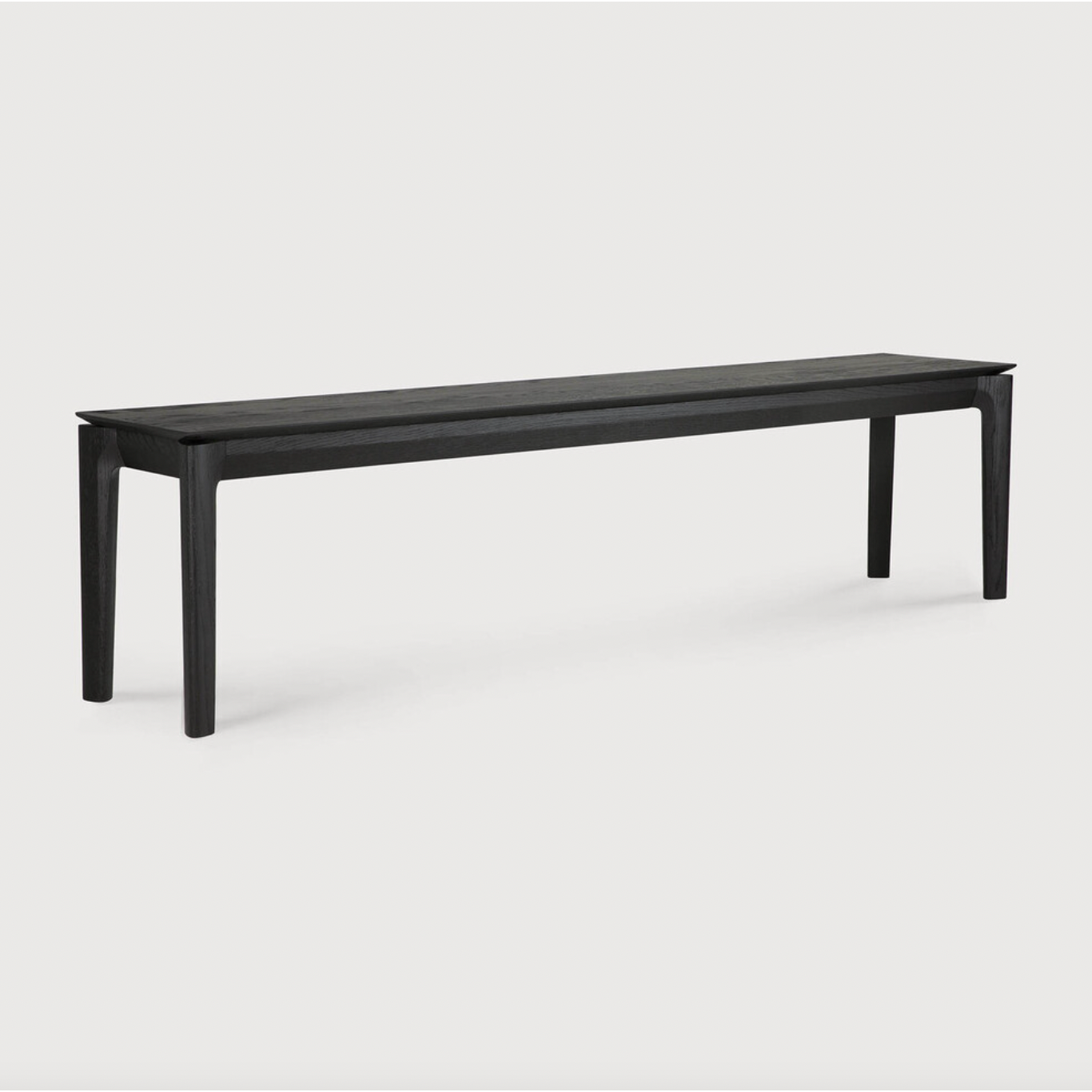 Featuring Oak Bok Bench - Black by Ethnicraft at Amethyst Home. This Oak Bok Bench - Black features an airy shape with rock-solid construction,  making this piece a timeless and remarkable design to enjoy for years to come. Pair with a dining table or stand-alone against a wall, hallway, or end of the bed! 
49.5" Dimensions: 50"w x 14"d x 18.5"h Weight: 31.  Amethyst Home provides interior design, new home construction design consulting, vintage area rugs, and lighting in the Park City metro area.