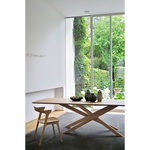 Featuring Oak Bok Dining Chair by Ethnicraft at Amethyst Home. This Oak Bok Dining Chair features an airy shape with rock-solid construction,  making this piece a timeless and remarkable design to enjoy for years to come. Pair with a dining table or stand-alone against a wall, hallway, or end of the bed! Designed by Alain can Havre
Dimensions: 20"w x 21.5"d x .  Amethyst Home provides interior design, new home construction design consulting, vintage area rugs, and lighting in the Omaha metro area.