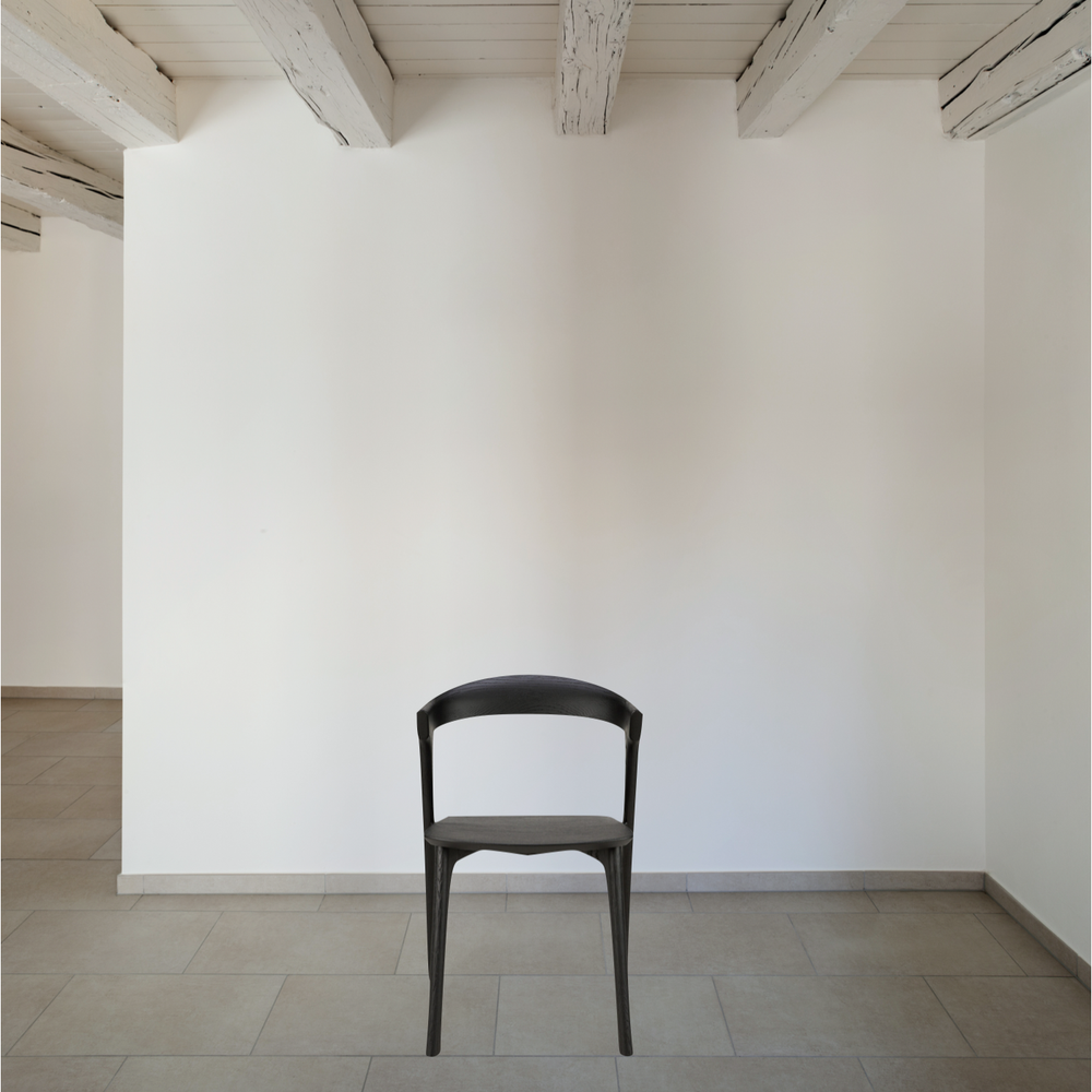 Chaise de salle à manger Bok en chêne - Noir | prêt pour l'expédition!