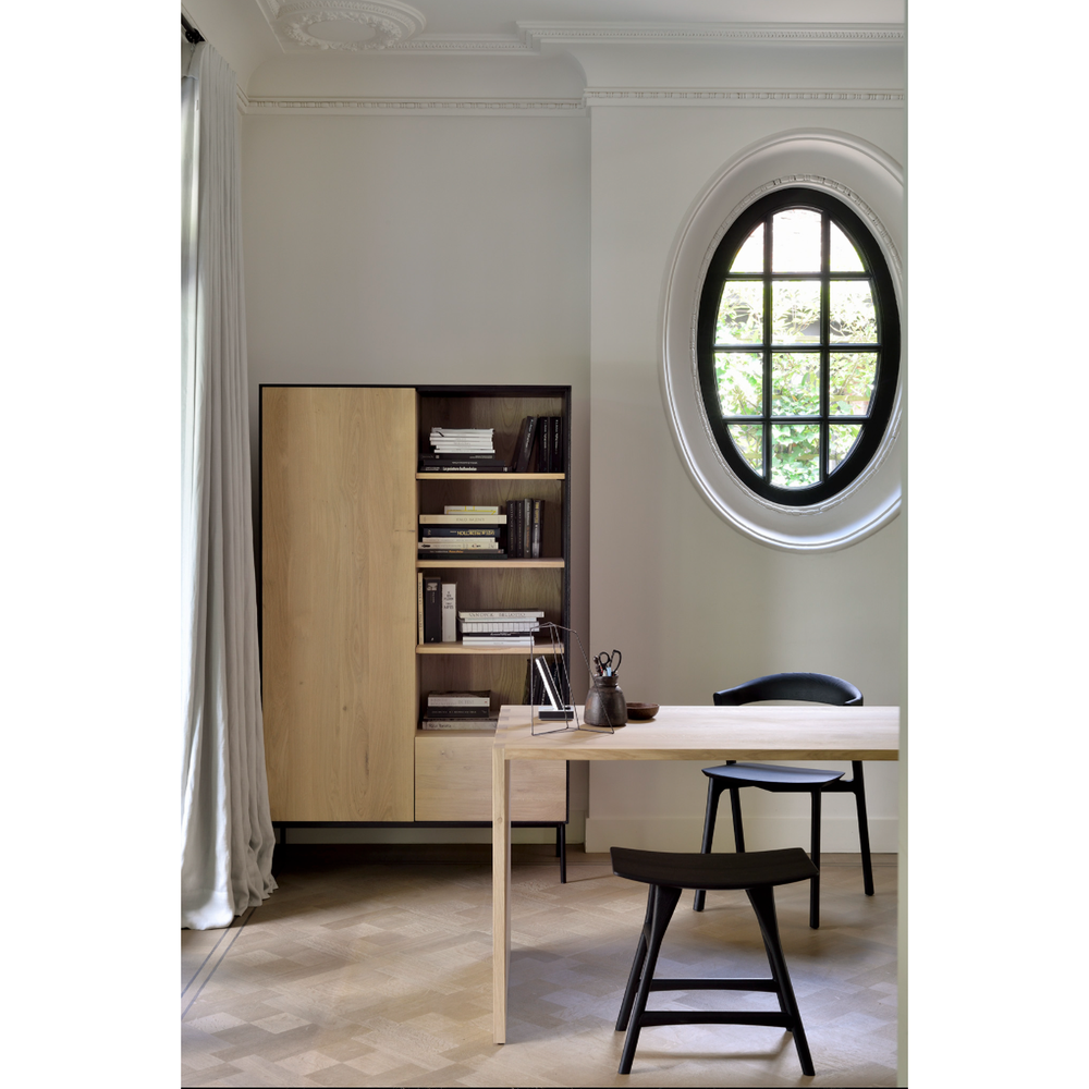 Chaise de salle à manger Bok en chêne - Noir | prêt pour l'expédition!