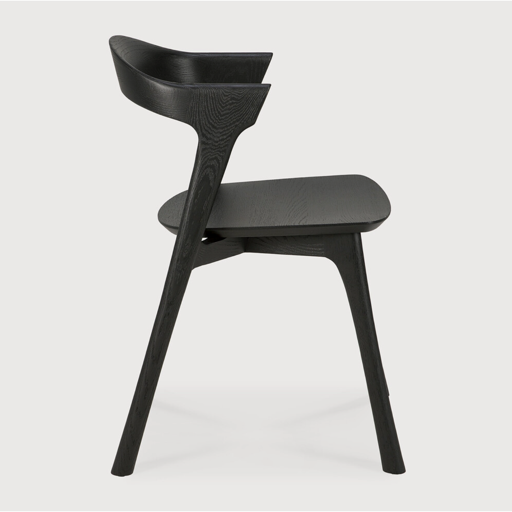 Chaise de salle à manger Bok en chêne - Noir | prêt pour l'expédition!