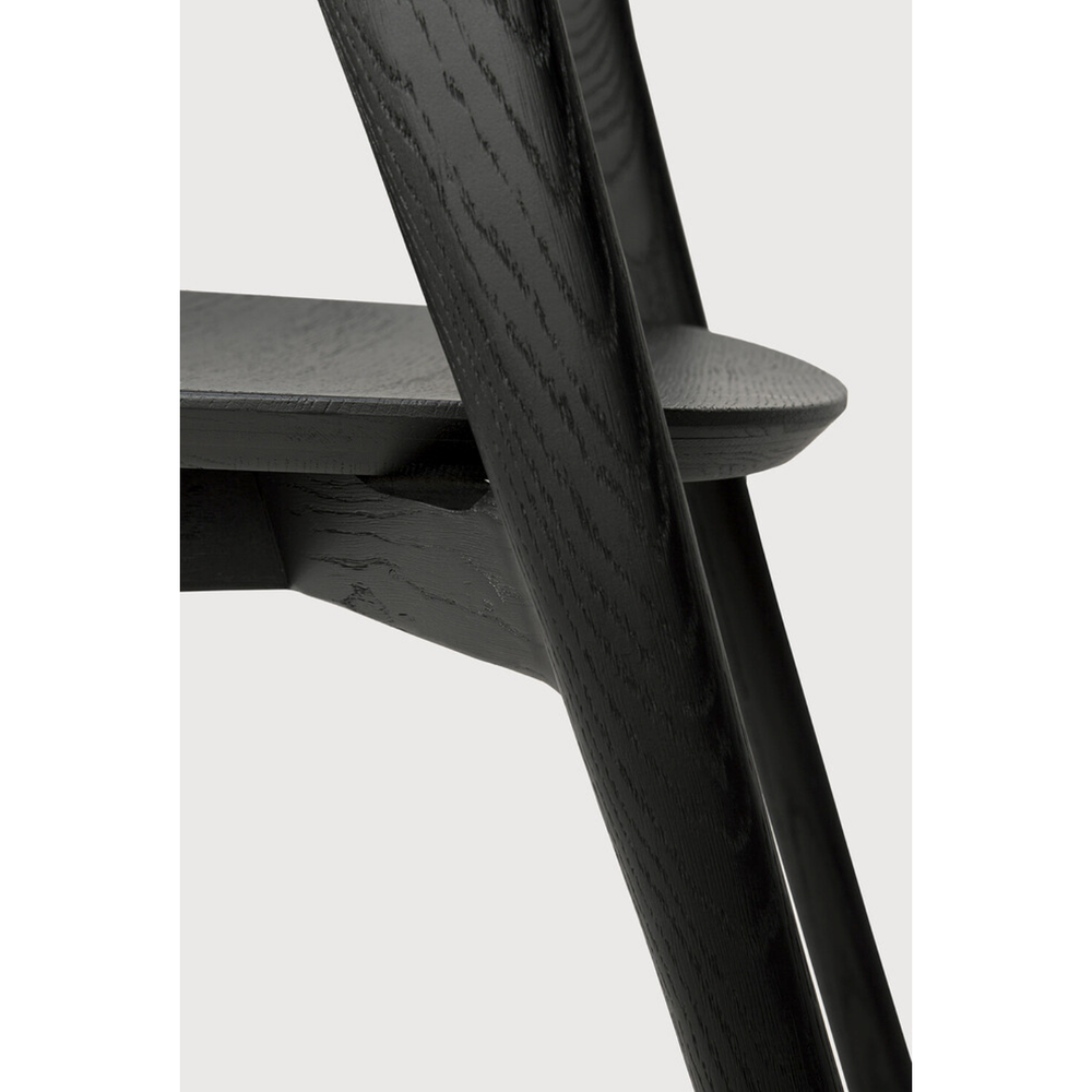 Chaise de salle à manger Bok en chêne - Noir | prêt pour l'expédition!