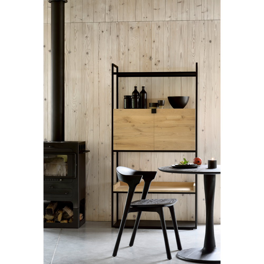 Chaise de salle à manger Bok en chêne - Noir | prêt pour l'expédition!