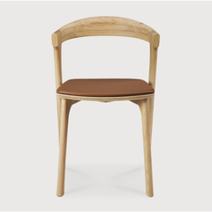 Chaise de salle à manger Bok en chêne - Cuir cognac | prêt pour l'expédition!