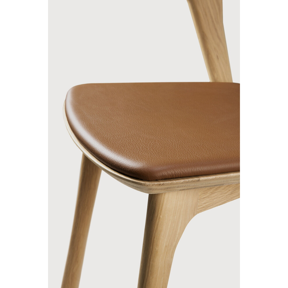 Chaise de salle à manger Bok en chêne - Cuir cognac | prêt pour l'expédition!