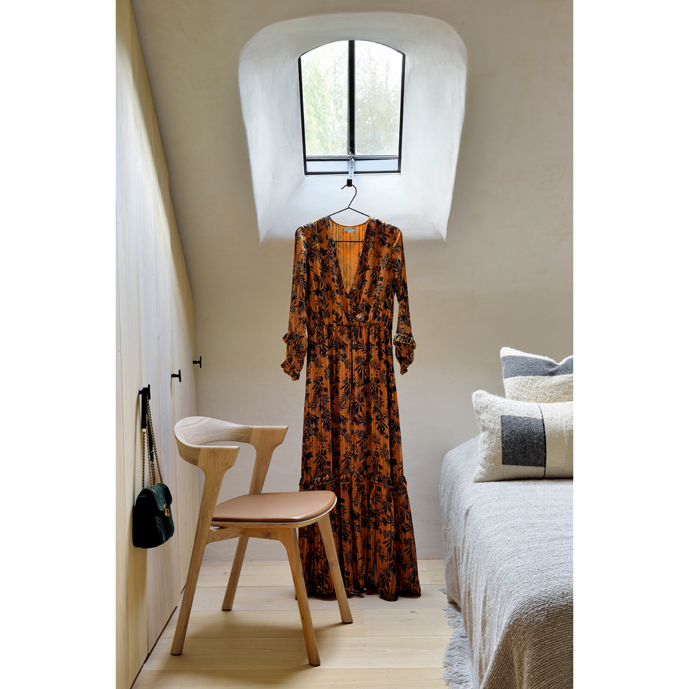 Chaise de salle à manger Bok en chêne - Cuir cognac | prêt pour l'expédition!