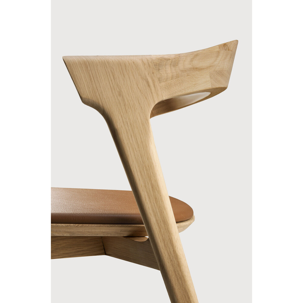 Chaise de salle à manger Bok en chêne - Cuir cognac | prêt pour l'expédition!