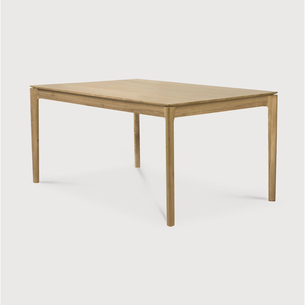 The airy shape yet rock solid construction make this Oak Bok Dining Table a timeless and remarkable design to enjoy for years to come. Available in many sizes, this can fit any dining room or kitchen area.   Material: Oak, 100% Solid Wood Finish: Oiled
