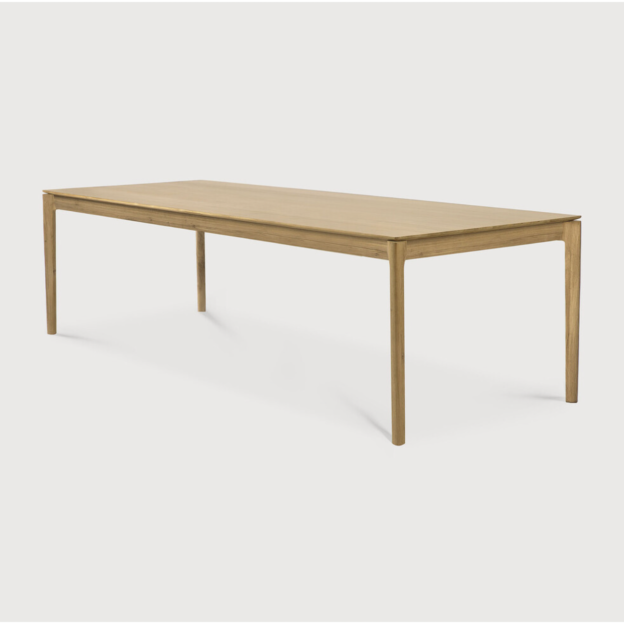 The airy shape yet rock solid construction make this Oak Bok Dining Table a timeless and remarkable design to enjoy for years to come. Available in many sizes, this can fit any dining room or kitchen area.   Material: Oak, 100% Solid Wood Finish: Oiled