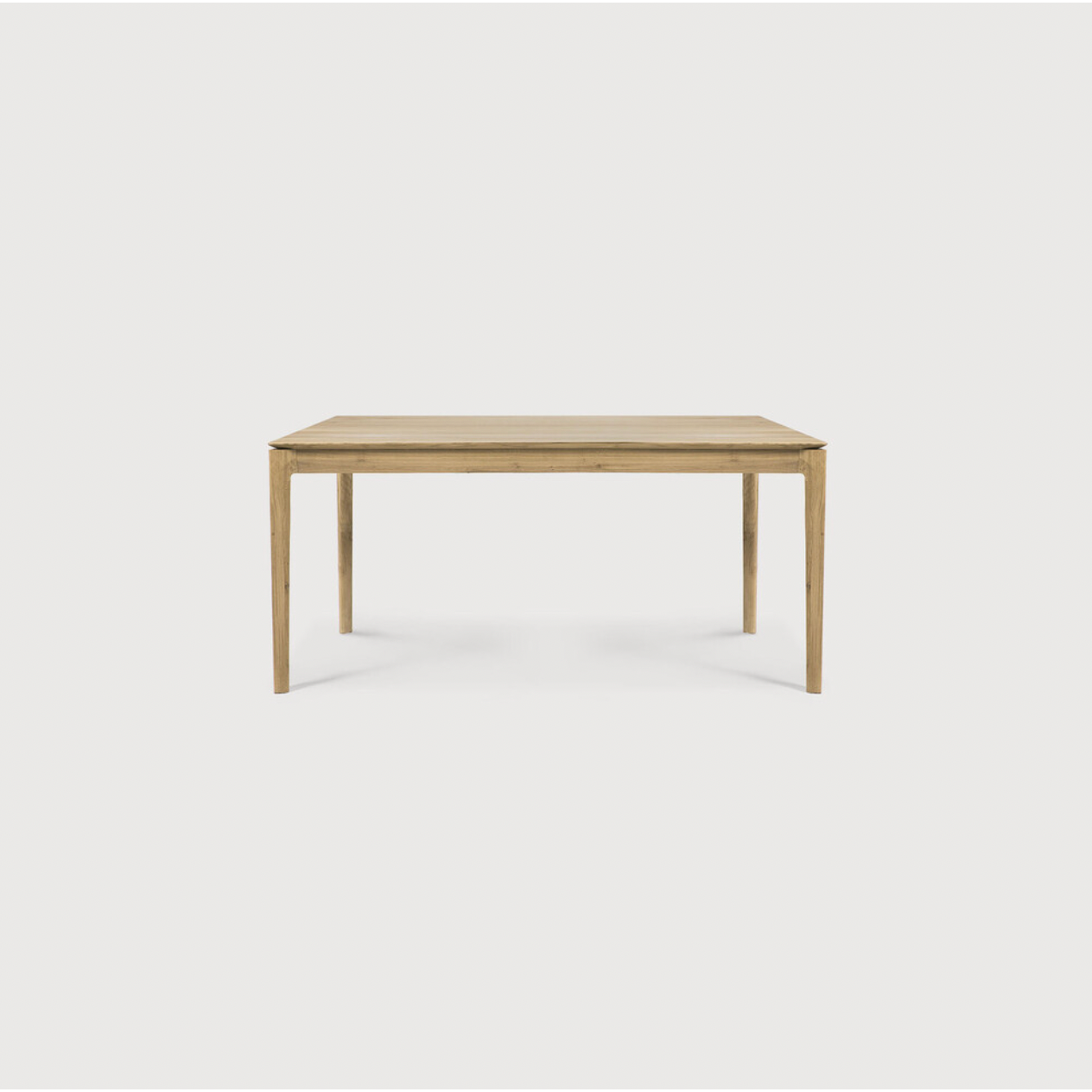 This Oak Bok Extendable Dining Table is perfect for families who want extra space when their kids, extended family, or guests come to celebrate! Its airy shape yet rock solid construction make this piece a timeless and remarkable design to enjoy for years to come.  Material: Oak, 100% Solid Wood Finish: Oiled