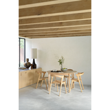 This Oak Bok Round Extendable Dining Table offers the perfect solution for adaptable dining within a smaller space. The iconic airy shape and solid construction make for a timeless design to enjoy for years to come.  Material: Oak, 100% Solid Wood Finish: Oiled