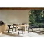 This Oak Bok Round Extendable Dining Table offers the perfect solution for adaptable dining within a smaller space. The iconic airy shape and solid construction make for a timeless design to enjoy for years to come.  Material: Oak, 100% Solid Wood Finish: Oiled