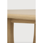 This Oak Bok Round Extendable Dining Table offers the perfect solution for adaptable dining within a smaller space. The iconic airy shape and solid construction make for a timeless design to enjoy for years to come.  Material: Oak, 100% Solid Wood Finish: Oiled