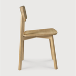 The Casale chair boasts straight lines that form a smooth, delicate shape and effortless design that makes this graceful chair perfect for almost any style dining room or kitchen!   Dimensions: 18"w x 20.5"d x 31.5"h  Weight: 13 lbs  Seat Height: 18"  Material: Oak, 100% solid wood Finish Options: Oiled or Varnished Select Varnished for extra protection. 