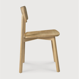 The Casale chair boasts straight lines that form a smooth, delicate shape and effortless design that makes this graceful chair perfect for almost any style dining room or kitchen!   Dimensions: 18"w x 20.5"d x 31.5"h  Weight: 13 lbs  Seat Height: 18"  Material: Oak, 100% solid wood Finish Options: Oiled or Varnished Select Varnished for extra protection. 