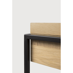 Balance and function come together in the Monolit side table. This simple, sleek table includes storage and we LOVE hidden storage! Dress up your living room or office with a piece that is both functional and stylish!  Dimensions: 19"w x 19"d x 20.5"h  Weight: 22 lbs  Material: Oak, 100% solid wood Finish: Oiled