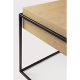 Balance and function come together in the Monolit side table. This simple, sleek table includes storage and we LOVE hidden storage! Dress up your living room or office with a piece that is both functional and stylish!  Dimensions: 19"w x 19"d x 20.5"h  Weight: 22 lbs  Material: Oak, 100% solid wood Finish: Oiled