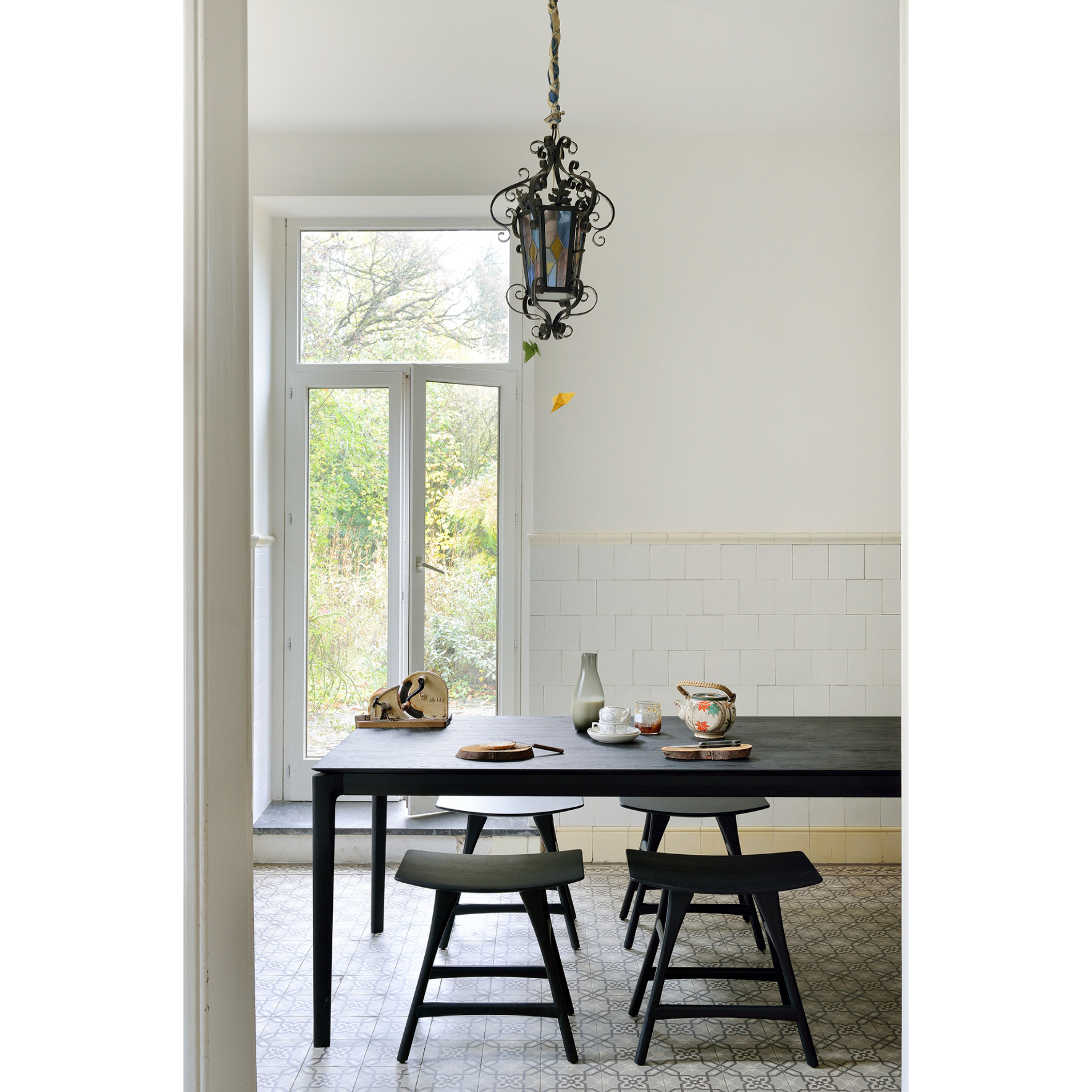 We love the versatility of this Oak Osso Stool. This offers comfortable seating in your dining room, by itself near a sofa, or use for styling purposes in your bedroom!  Dimensions: 20"w x 13"d x 19"h  Seat Height: 18"  Material: Oak Finish: Varnished