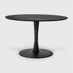Featuring Oak Round Torsion Dining Table - Black by Ethnicraft at Amethyst Home. We love the modern, sleek look of this Oak Torsion Dining Table - Black. The varnish finish gives more depth, with the rougher surface highlighting the grain of the wood.
Dimensions 28": 28"w x 28"d x 30"h Weight: 46 lbs
Dimensions 35.5": 35.5"w x 25.5" x 30"hWeight: 73 lb.  Amethyst Home provides interior design, new home construction design consulting, vintage area rugs, and lighting in the Winter Garden metro area.