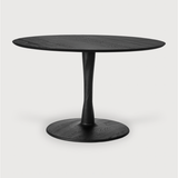 Featuring Oak Round Torsion Dining Table - Black by Ethnicraft at Amethyst Home. We love the modern, sleek look of this Oak Torsion Dining Table - Black. The varnish finish gives more depth, with the rougher surface highlighting the grain of the wood.
Dimensions 28": 28"w x 28"d x 30"h Weight: 46 lbs
Dimensions 35.5": 35.5"w x 25.5" x 30"hWeight: 73 lb.  Amethyst Home provides interior design, new home construction design consulting, vintage area rugs, and lighting in the Winter Garden metro area.