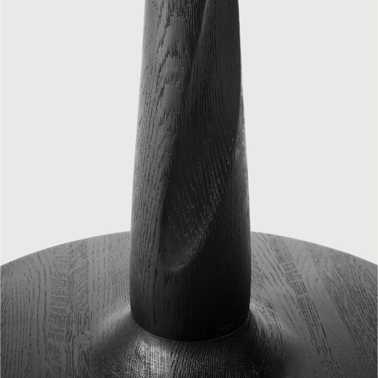 Oak Round Torsion Dining Table - Black